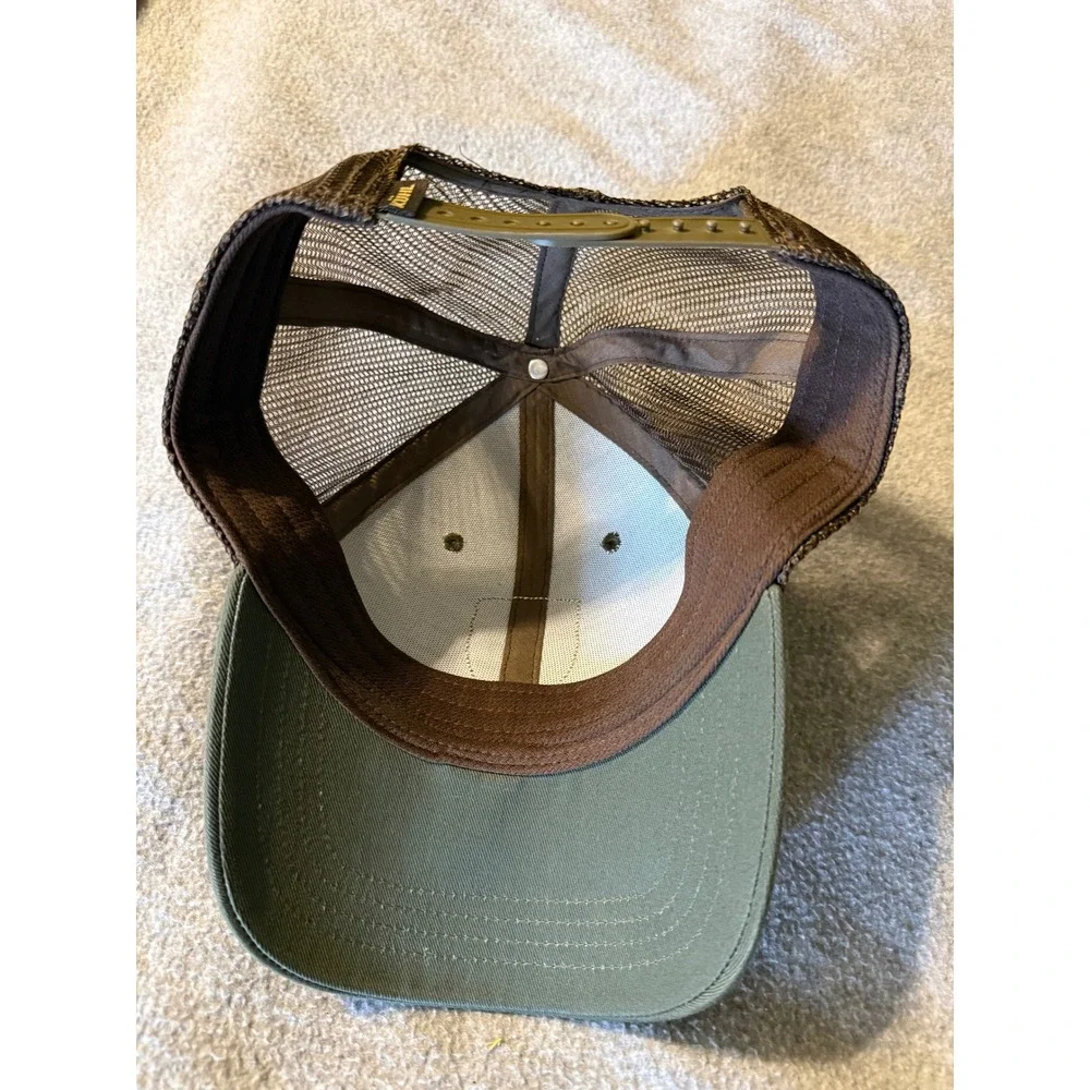 Kuhl Born In The Mountains Trucker Hat Olive Green Brown Mesh Snapback Cap